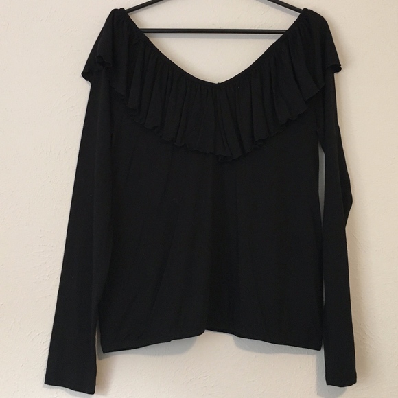 Express Double Ruffle Banded Hem Tee - Picture 3 of 5